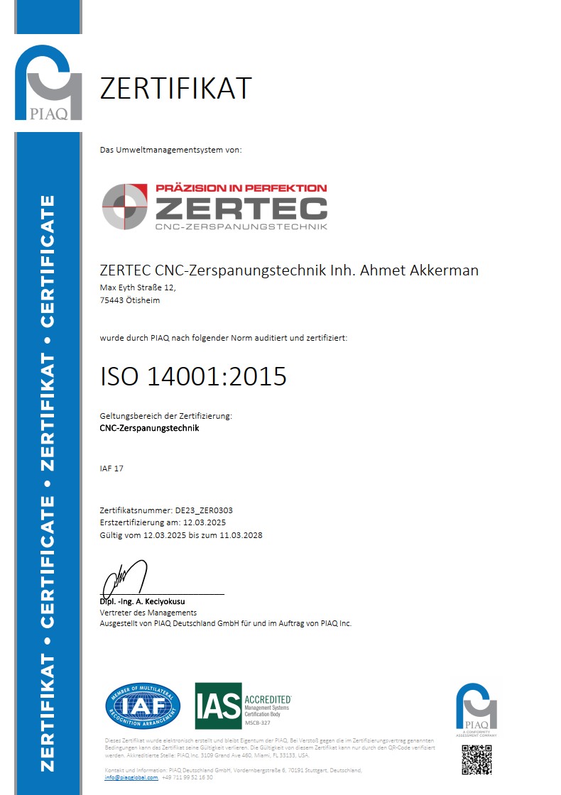 ISO 14001 Zertifikat Vorschau